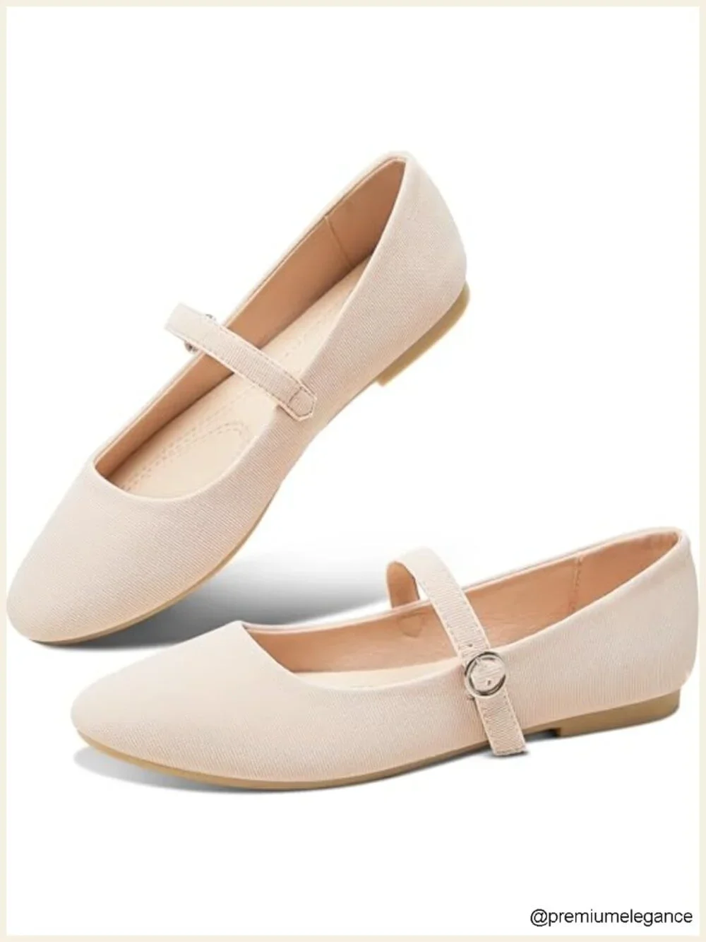 Classic Mary Jane Flat Round Toe Ballet Flats Dressy Fabric Business Flats